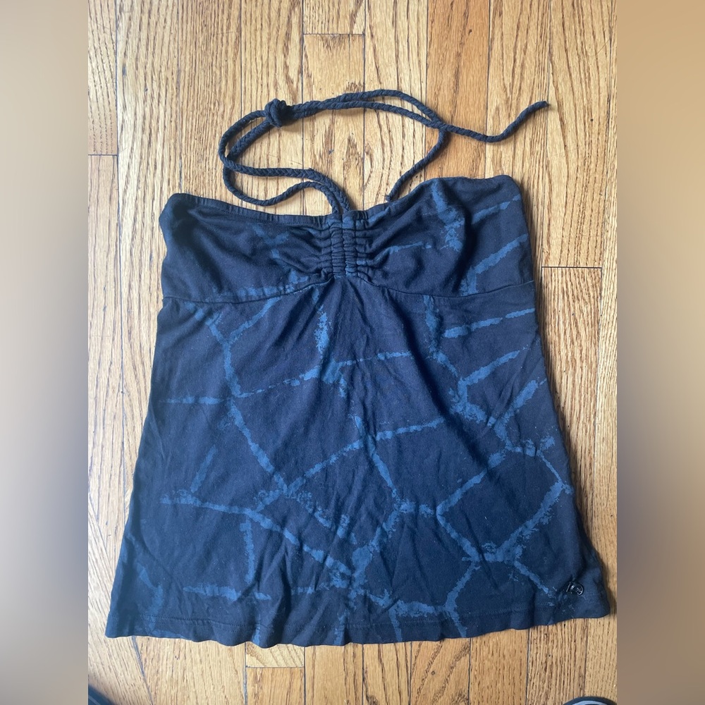 Gentle Fawn dark gray tie up halter top